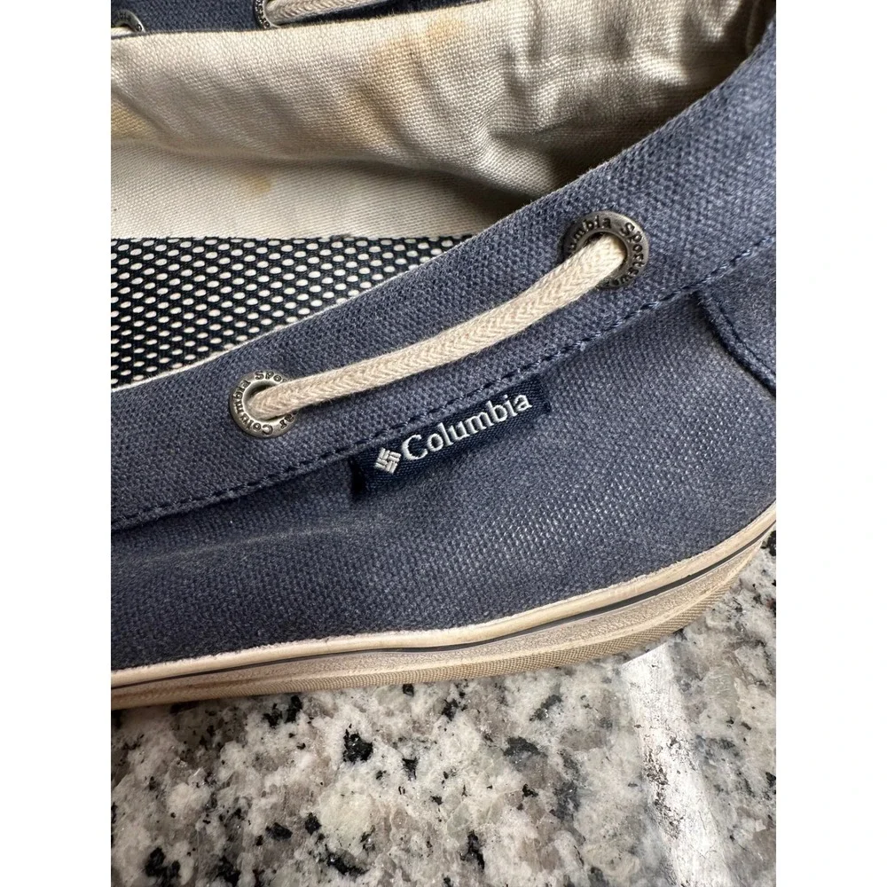 Columbia Men's Navy Blue Canvas Boat Shoes Lace‎ Up Casual Comfort Size 11